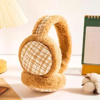 1 шт. модные теплые наушники мягкие плюшевые наушники защита от холода складные наушники зимние теплые коричневый