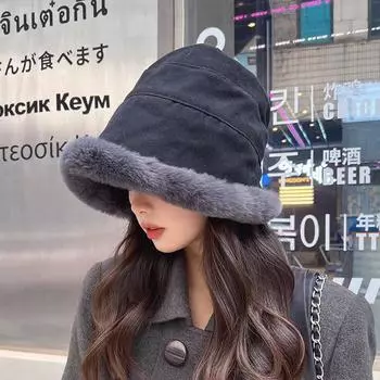 1 шт., модные теплые шапочки, рыбацкая шляпа, панама, ветрозащитная Панама, плюшевая зимняя мягкая утолщенная шапка
