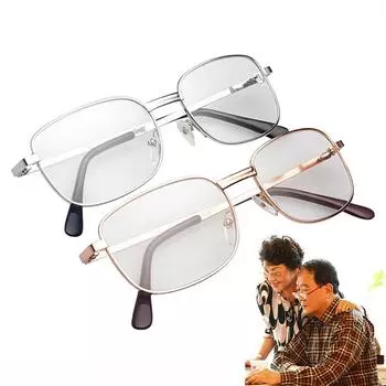 1 шт. модные унисекс легкие золотые очки в металлической оправе для пожилых людей, очки для дальнозоркости +100 золотой