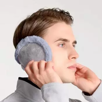 1 шт. модные ветрозащитные наушники мягкие плюшевые однотонные мягкие наушники защита от холода утеплитель для ушей чёрный