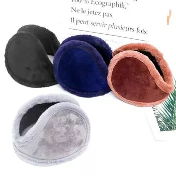 1 шт. модные ветрозащитные наушники мягкие плюшевые однотонные мягкие наушники защита от холода утеплитель для ушей синий