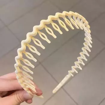 1 шт. Модные волнообразные повязки на голову для женщин однотонные зубчатые нескользящие резинки для волос для девочек для умывания лица спортивные повязки для волос аксессуары для волос