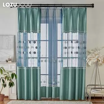 1 шт. Модные вышитые современные европейские полузатемняющие шторы и занавески из марли для гостиной, спальни, домашнего декора LOZUJOJU Tulle-W100cm x L200cm