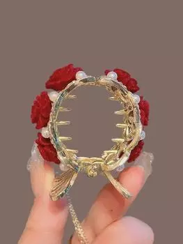 1 шт. Модные заколки для волос с бриллиантами и жемчугом в виде роз для женщин, аксессуары для волос