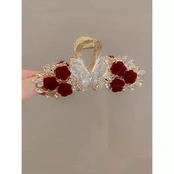 1 шт. Модные заколки для волос с бриллиантами в виде бабочек и роз для женщин, аксессуары для волос