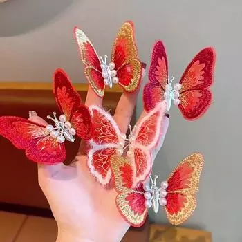1 шт. Модные заколки для волос, заколки, шпильки, жемчужные шпильки, крылья бабочки, детские головные уборы