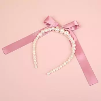 1 шт. Модные жемчужные повязки на голову, атласные банты для волос, повязка на голову для девочек, для вечеринки, резинка для волос, детские аксессуары для волос