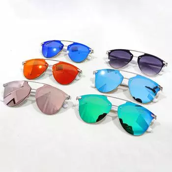 1 шт. Модные женские солнцезащитные очки с защитой от ультрафиолета в металлической оправе, модные очки для женщин и мужчин, декоративные очки для уличной фотографии, современный простой стиль