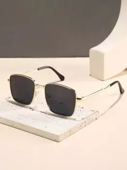 1 шт. Модные женские солнцезащитные очки Y2K в квадратной металлической и пластиковой оправе для мужчин, для повседневной жизни, в стиле панк, винтажные очки, аксессуары для очков.