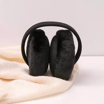 1 шт. модные зимние наушники однотонные мягкие плюшевые уличные ветрозащитные утеплители для ушей защита ушей чёрный