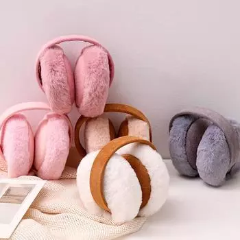 1 шт. модные зимние наушники однотонные мягкие плюшевые уличные ветрозащитные утеплители для ушей защита ушей