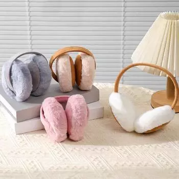 1 шт. модные зимние наушники однотонные мягкие плюшевые уличные ветрозащитные утеплители для ушей защита ушей белый