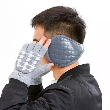 1 шт. модные зимние наушники, утеплители для ушей, защита ушей, теплые плюшевые наушники, ветрозащитные для улицы чёрный