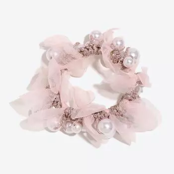 1 шт. Модный аксессуар для волос Красочная ткань Жемчужная резинка для волос Эластичная резинка для пучка Бант Повязка на голову Кольцо для волос для хвостика