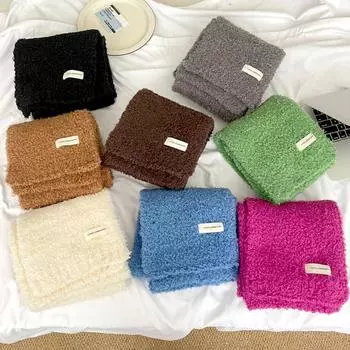 1 шт. модный бархатный плюшевый шарф Тедди, зимние теплые однотонные шарфы, мягкие, удобные, ветрозащитные