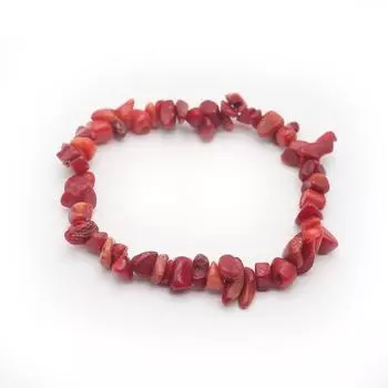 1 шт. Модный браслет из синтетического коралла, регулируемые браслеты из красного коралла из щебня для женщин и мужчин, ювелирные изделия, духовный подарок на день рождения, повседневная одежда 19 см 19cm красный