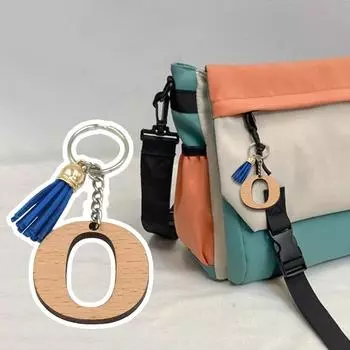 1 шт., модный брелок с буквами, брелок для ключей, деревянный автомобильный брелок для ключей, сумка, подвеска, держатель для ключей с кисточкой, винтажный женский