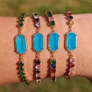 1 шт. Модный цветной браслет из циркония, выдвижные регулируемые браслеты для женщин, браслет, повседневные украшения, аксессуары для вечеринок, подарки для лучших подруг разноцветный