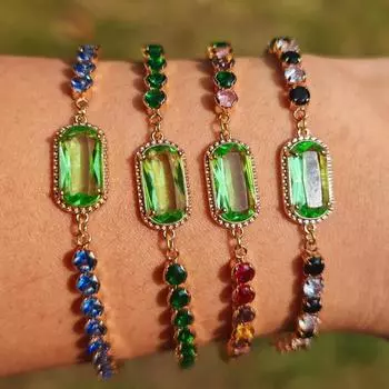 1 шт. Модный цветной браслет из циркония, выдвижные регулируемые браслеты для женщин, браслет, повседневные украшения, аксессуары для вечеринок, подарки для лучших подруг разноцветный