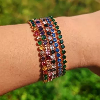 1 шт. Модный цветной браслет из циркония, выдвижные регулируемые браслеты для женщин, браслет, повседневные украшения, аксессуары для вечеринок, подарки для лучших подруг разноцветный