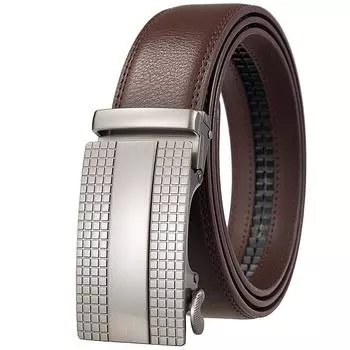 1 шт. Модный деловой ремень, ремень для мужчин, двухслойный ремень, ремень с автоматической пряжкой Ly36-35653-1 110cm-130cm