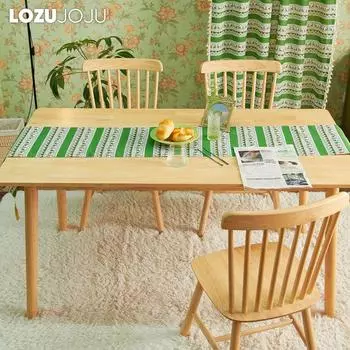 1 шт., модный и универсальный богемный стиль, хлопок и лен, скатерть с принтом, обеденный стол, декоративный для домашнего стола LOZUJOJU W30cm x L140cm красный