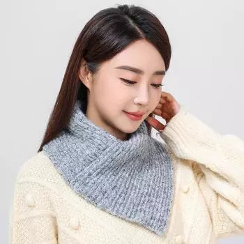 1 шт. модный кашемировый вязаный треугольный шарф с поддельным воротником зимний теплый мягкий ветрозащитный однотонный