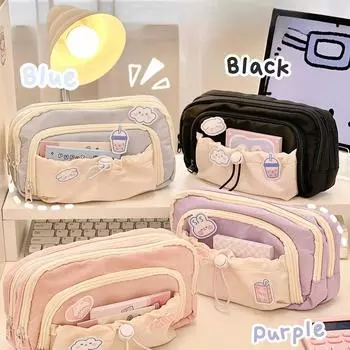 1 шт. модный креативный пенал для детей для мальчиков и девочек ярких цветов, вместительная сумка-карандаш Kawaii, портативная сумка для хранения канцелярских принадлежностей