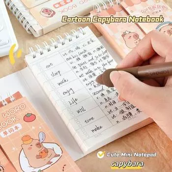 1 шт. Модный мультяшный блокнот Capybara, милый мини-блокнот, портативная карманная книга, канцелярские принадлежности для студентов, подарки, школьные канцелярские принадлежности ONESIZE