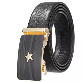 1 шт. Модный мужской ремень, первый слой из коровьей кожи с автоматической пряжкой, первый слой из коровьей кожи Ly35-0843-5 110cm-130cm