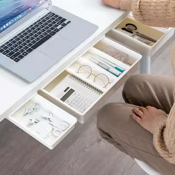 1 шт. модный пластиковый настольный держатель для ручек, органайзер для канцелярских принадлежностей, скрытая коробка, самоклеящаяся S