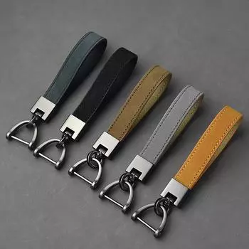 1 шт. модный подарок для мужчины брелок чистый автомобильный брелок натуральная кожа роскошные аксессуары сплав