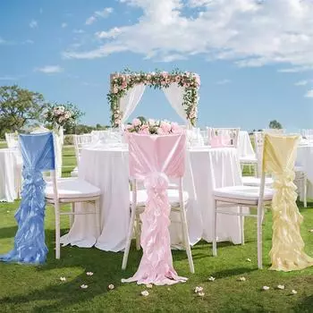 1 шт. модный пояс для стульев, свадебный банкетный чехол для стула, прозрачные оборки, декор для вечеринки, сплошной цвет