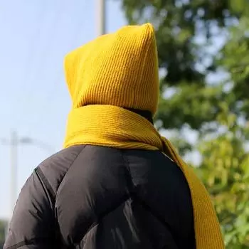 1 шт. модный повседневный универсальный приятный для кожи многофункциональный шарф с капюшоном вязаный однотонный платок