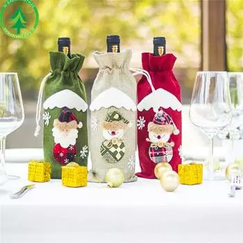 1 шт. Модный рождественский тканевый рождественский винный футляр для рождественского подарка Brincos 01