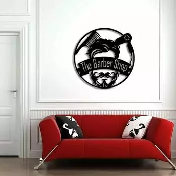 1 шт. Модный салон красоты, металлическое произведение искусства, круглая парикмахерская, металлическое настенное искусство, украшение интерьера гостиной, металлическое искусство чёрный