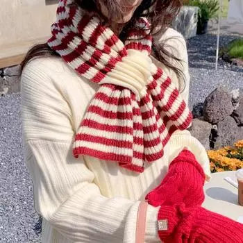 1 шт. модный шарф с крестиком, вязаный полосатый, теплый, утолщенный, шерстяной, шарф, шаль, накидка, ветрозащитный, для улицы хаки