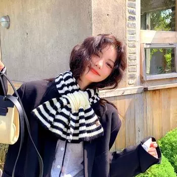 1 шт. модный шарф с крестиком, вязаный полосатый, теплый, утолщенный, шерстяной, шарф, шаль, накидка, ветрозащитный, для улицы хаки