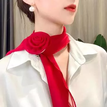 1 шт. Модный шелковый шарф, мягкий шифоновый шарф с цветком розы, мягкий шифоновый длинный шарф