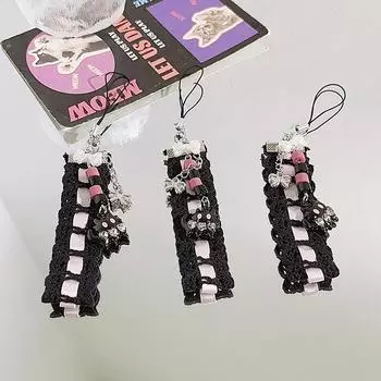 1 шт. Модный шнурок с кошачьей лапкой, бисерный кружевной бант, телефон, подвеска, камера, аксессуар, ткань