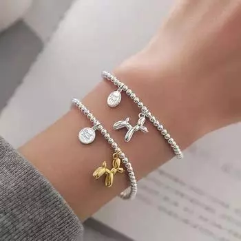 1 шт., модный универсальный браслет с воздушным шаром для собак, эластичная веревка, сладкий и милый браслет золотой