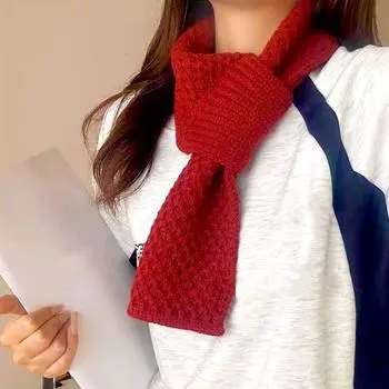 1 шт. модный вязаный шарф однотонный крестообразный шарф зимний теплый ветрозащитный шейный платок защита шеи