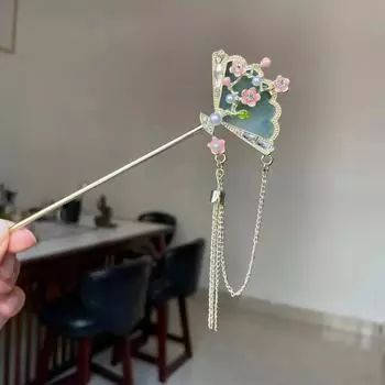 1 шт. Модный женский аксессуар для волос в китайском стиле, подходит для повседневной носки и вечеринок, элегантная веерообразная женская бижутерия, игла для волос, заколка