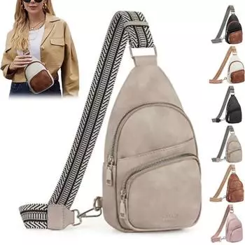 1 шт. модный женский рюкзак-слинг, женская сумка на грудь, сумка через плечо, поясная сумка на плечо коричневый/чёрный
