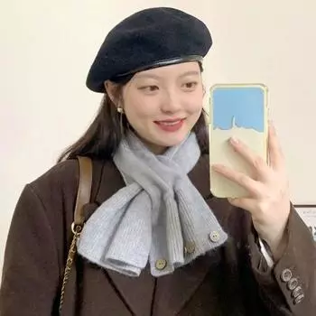 1 шт. модный зимний теплый крестообразный шарф однотонный вязаный шейный платок ветрозащитный холодостойкий шейный платок коричневый