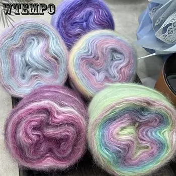 1 шт. Мохер 55,00% Шерсть 25,00% Полиэстер 20,00% Пряжа Средней толщины Ручная вязка Подходит для вязания свитеров, шарфов, шапок, пальто и т. д. 13,52 унций/шт. 1pc