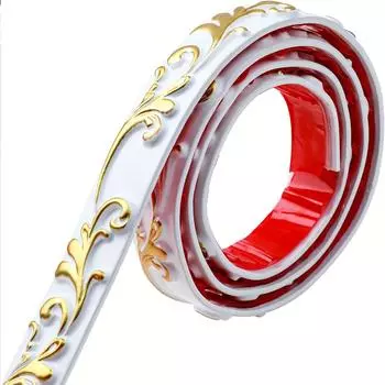 1 шт. молдинг, отделка стены, 16,4 фута, самоклеящаяся гибкая самоклеящаяся и приклеивающаяся корона, молдинг для потолка, подходящий для зеркального края ТВ-фона белый