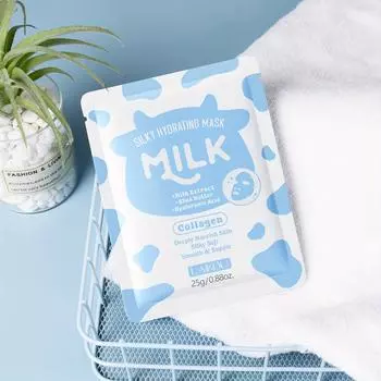 1 шт. Молочная маска, богатая витамином С и гиалуроновой кислотой, увлажняющая и восстанавливающая маска для лица, подходит для всех типов кожи, идеальный рождественский подарок 1PC