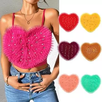 1 шт. морщинистый цветок модная ткань наклейка сексуальная любовь личность одежда украшение сетка марля жемчуг