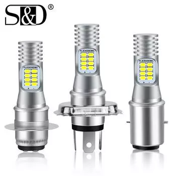 1 шт. мотоцикл AC DC 10 В 60 В H4 BA20D H6 P15D светодиодные фары Blubs 10000LM 15 Вт 16SMD H6M P15D-25-1 фары для скутера 6000K белые фары дальнего/ближнего света H4